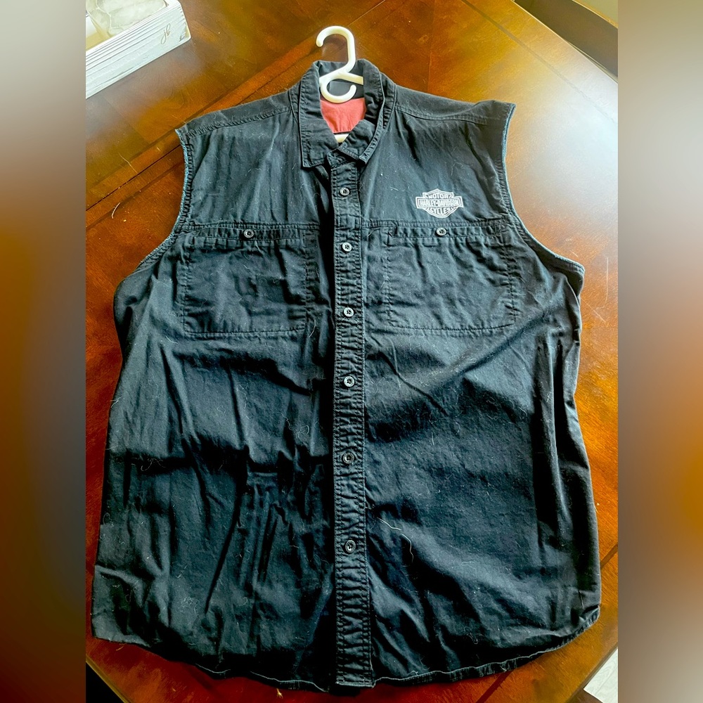 Harley Davidson Men’s Sleeveless Button Down Shirt